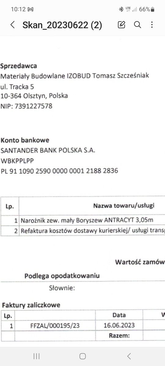 Listwa narożna narożnik Boryszew antracyt 3 sztuki