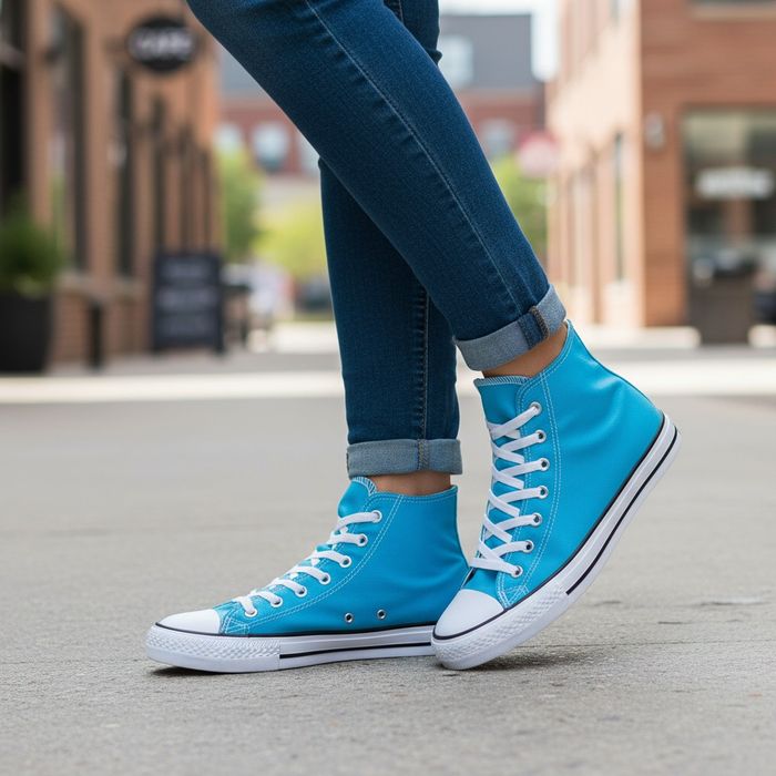 Trampki damskie buty sportowe niebieskie wysokie 6092 rozm. 41