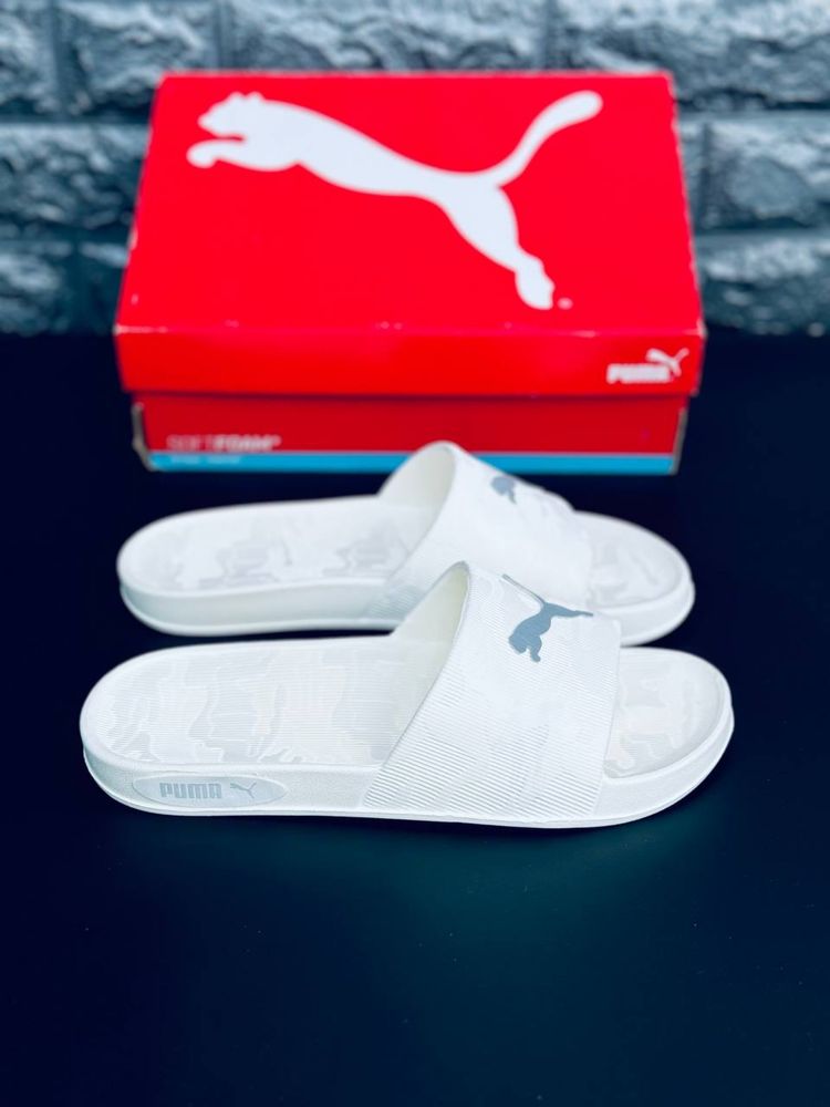 Шлепанцы Пума белые мужские / Puma чоловічі шлепанці / тапочки Пума