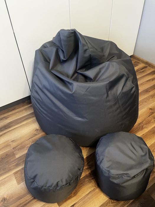 pufy worek sako xxl szare grafitowe