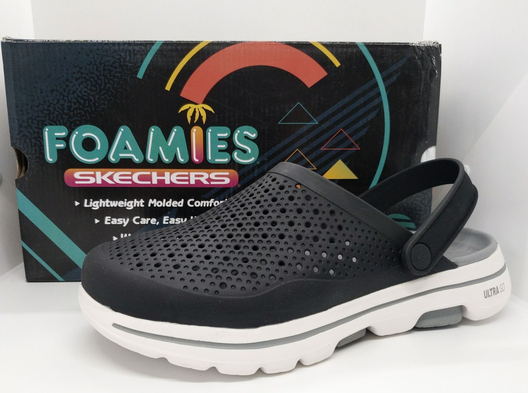 удобные 26,5см мягкие шлепанцы кроксы Skechers Ulta Go ориги