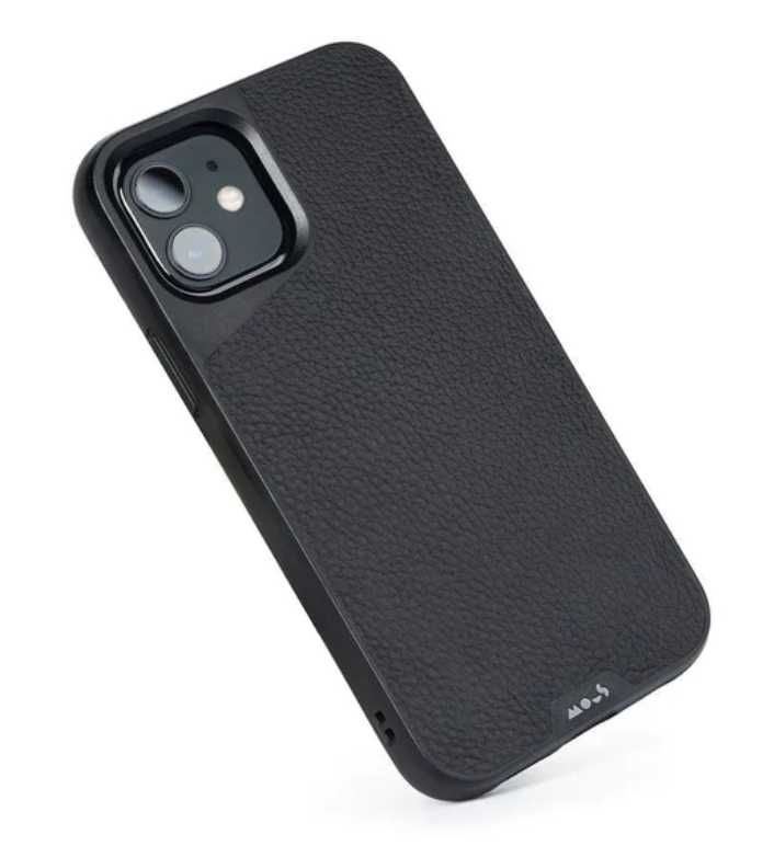 Capa Mous iphone12 - Black Leather - MagSafe compatible
