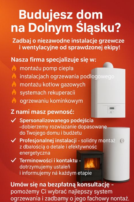 Instalacje grzewcze: pompy ciepła, gaz, rekuperacja - montaż