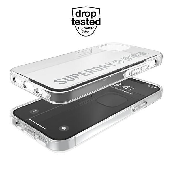 Pokrowiec na telefon iPhone 12 Mini Clear Silver Superdry Snap