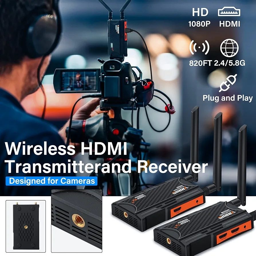 Transmissor e recetor HDMI sem fios,250m (820ft) Kit extensor HDMI sem
