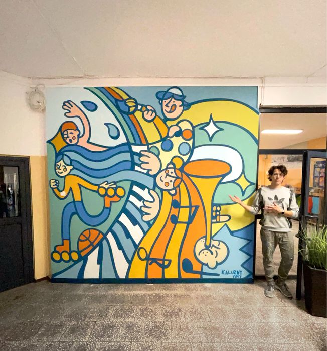 Mural, artystyczne malowanie ścian, ilustracja, grafik