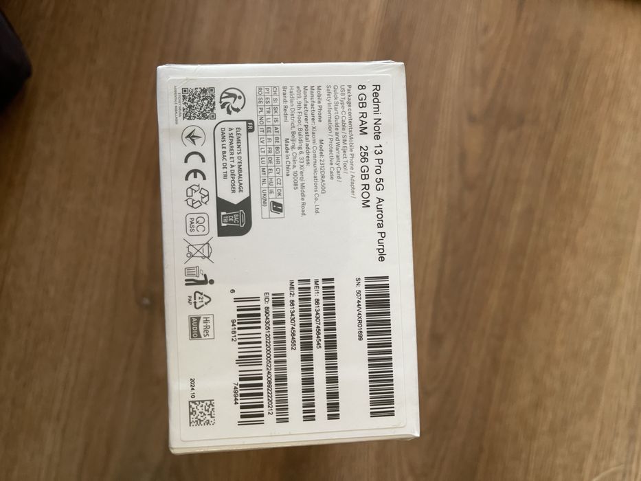 Tелефон смартфон Xiaomi Redmi Note 13 Pro 5G 8/256 Aurora Purple EU