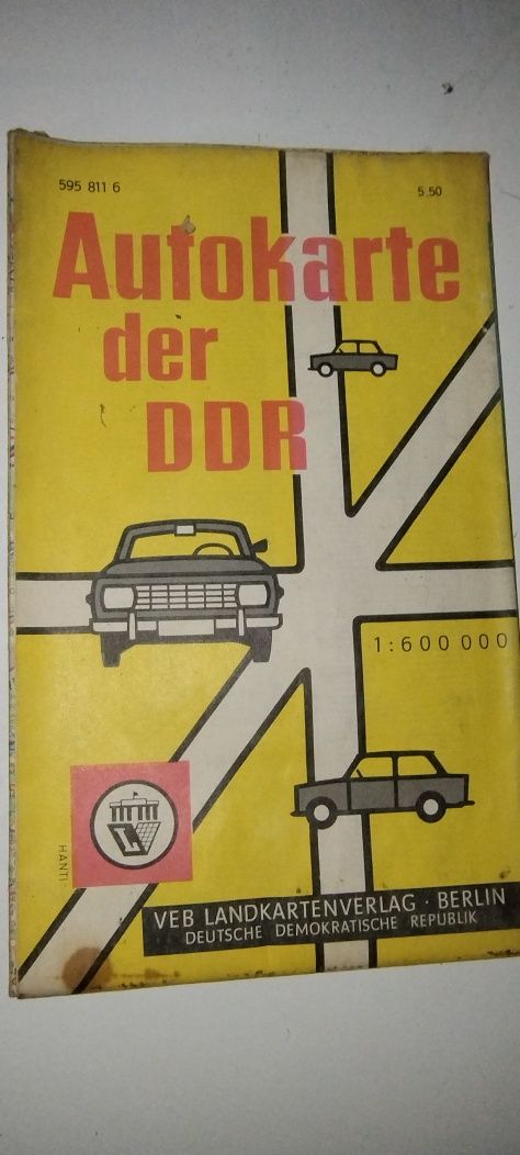 Mapa DDR czyli wschodnich Niemiec przed podziałem