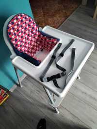 Krzesełko do karmienia dla dziecka z pasami Ikea Antilop + poduszka