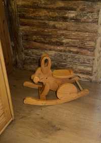 Koń na biegunach konik drewniany bujany zabawka