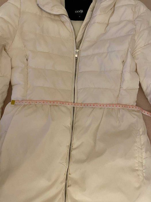 Куртка демисезонное пальто oodji 44-46 молочный