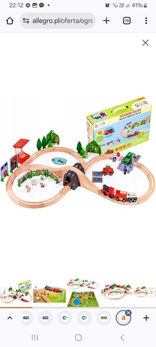 Drewniana kolejka na baterie