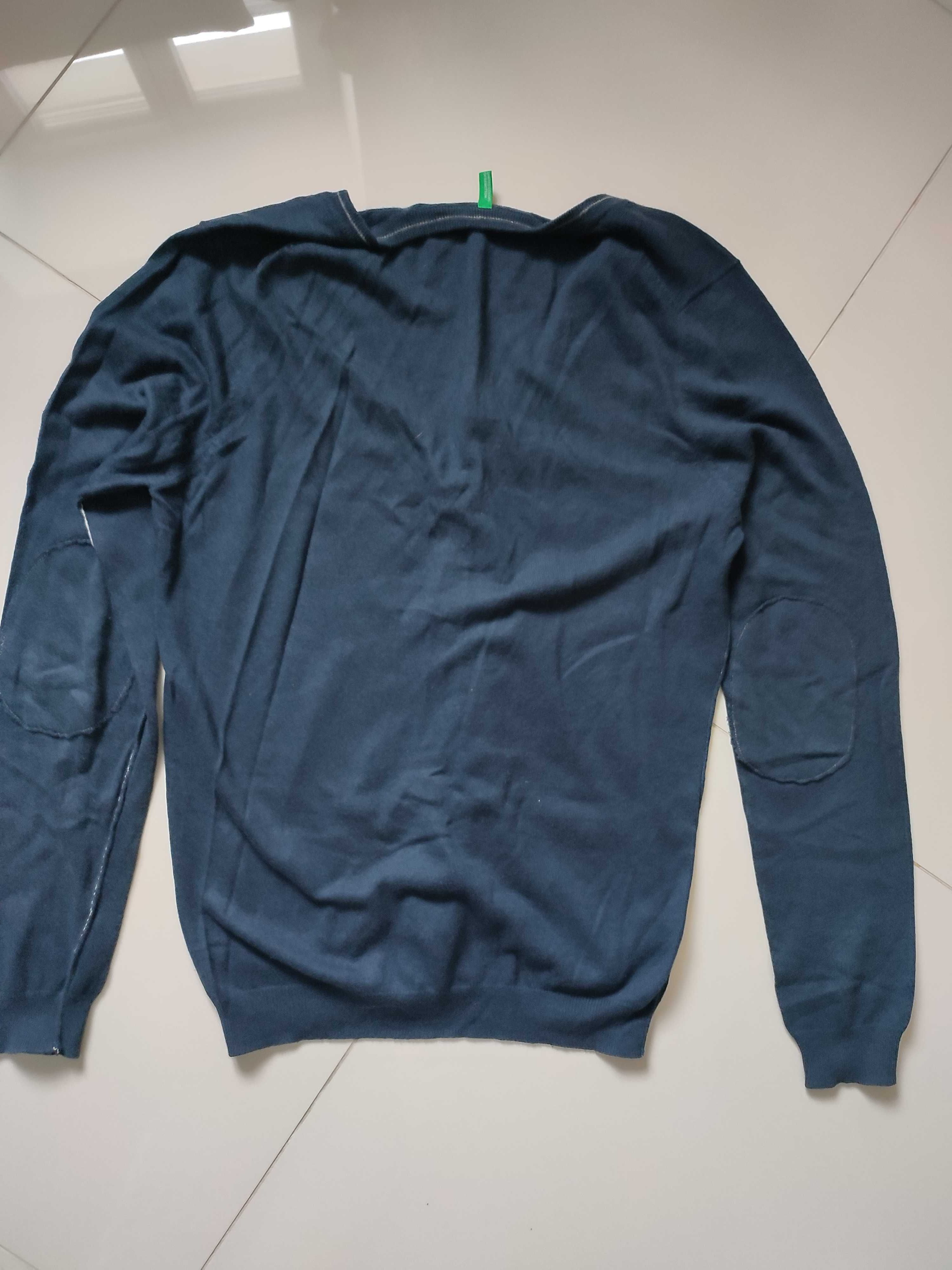 Kardigan męski  granatowy United colors of Benetton roz M  stan bdb