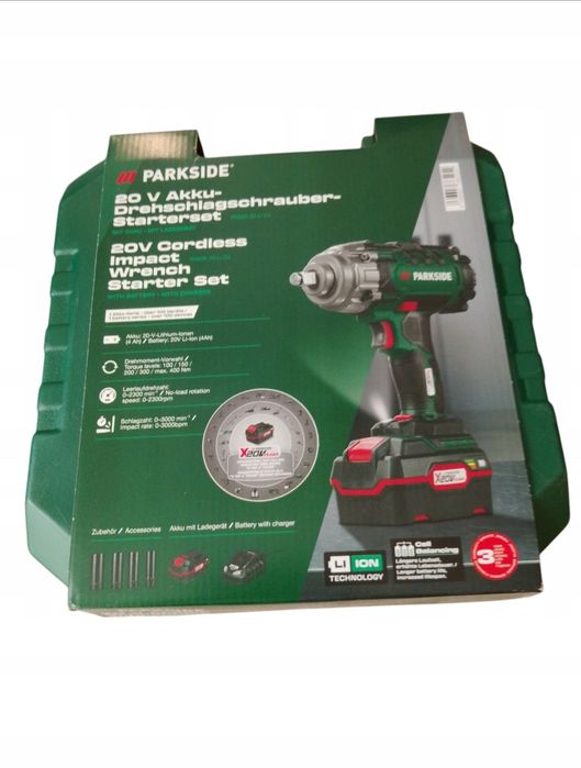20V Klucz udarowy PASSK 20-Li C4 Parkside z akumulatorem i ładowarką