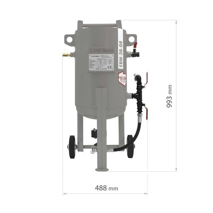 Polska piaskarka syfonowa warsztatowa EBM-38-08 38L 8Bar Land Reko