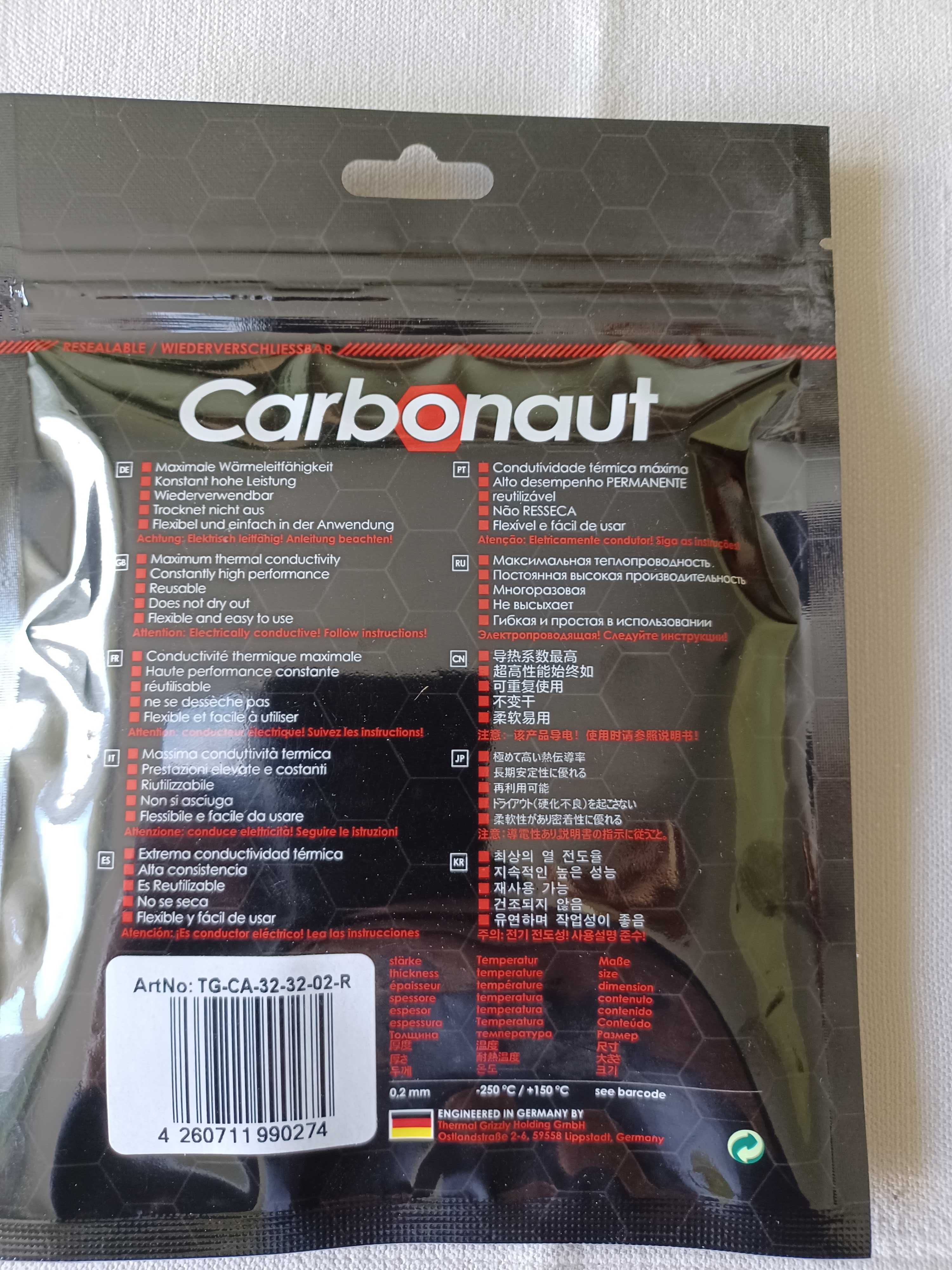 THERMAL GRIZZLY CARBONAUT 32x32 termopad Zestaw 2 sztuki! Nowe