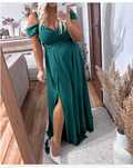 Suknia sukienka maxi duet butelkowa zielona 46 48 valentina jak nowa