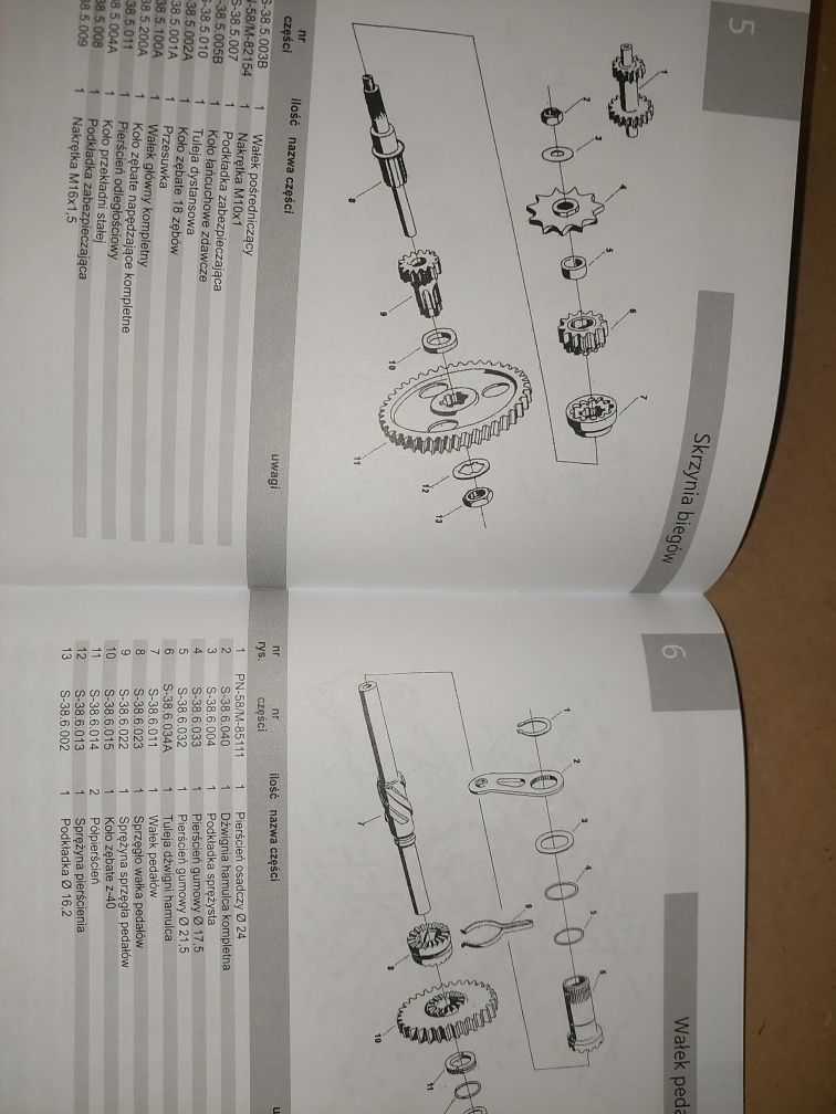 Instrukcja obsługi katalog czesci rama silnik komar sztywniak