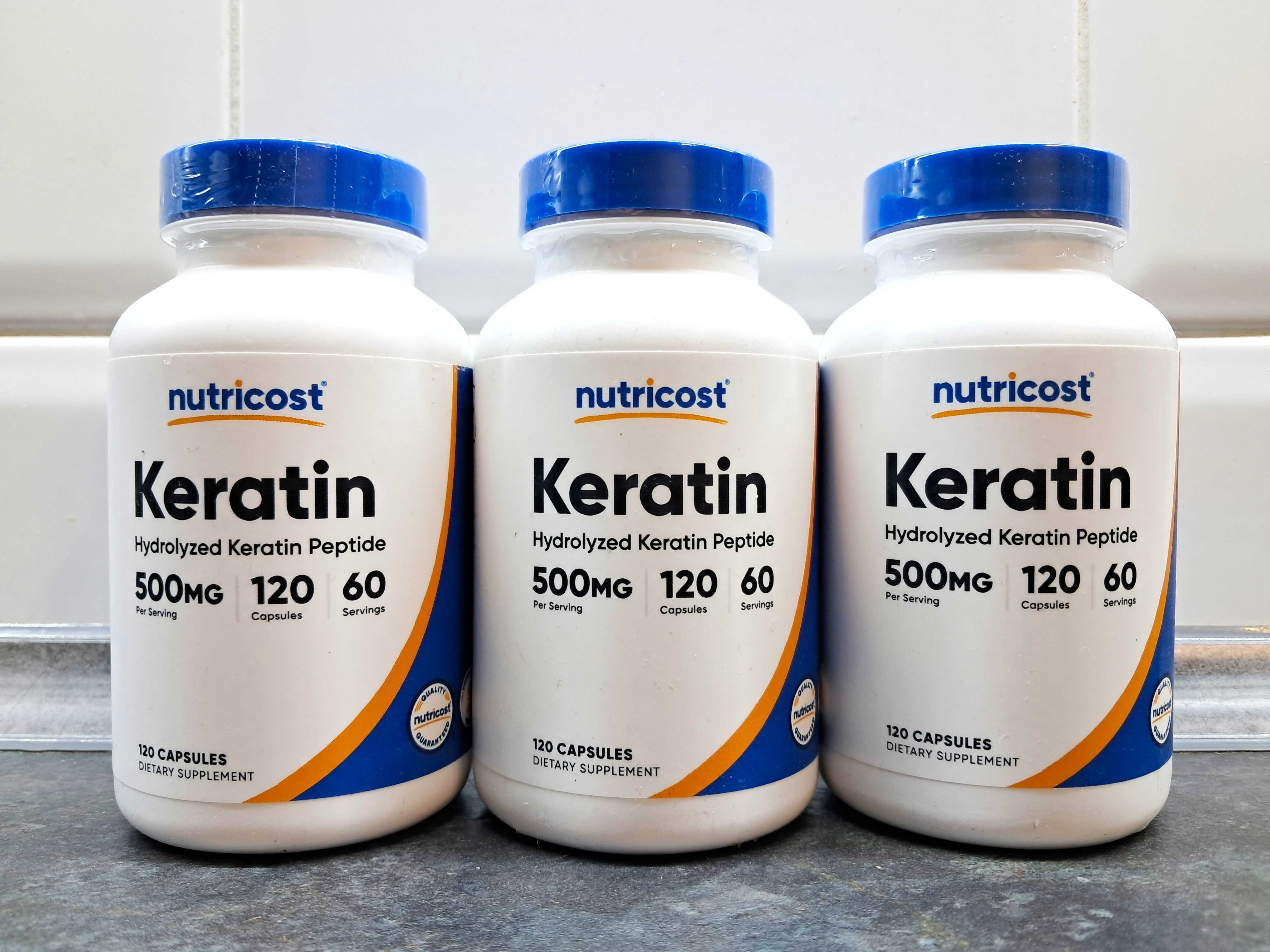 Nutricost, Keratin 500 мг (120 капс.), кератин для волос, для ногтей