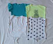 Lote 4 T-shirts. Menina 8 Anos. Excelente Estado