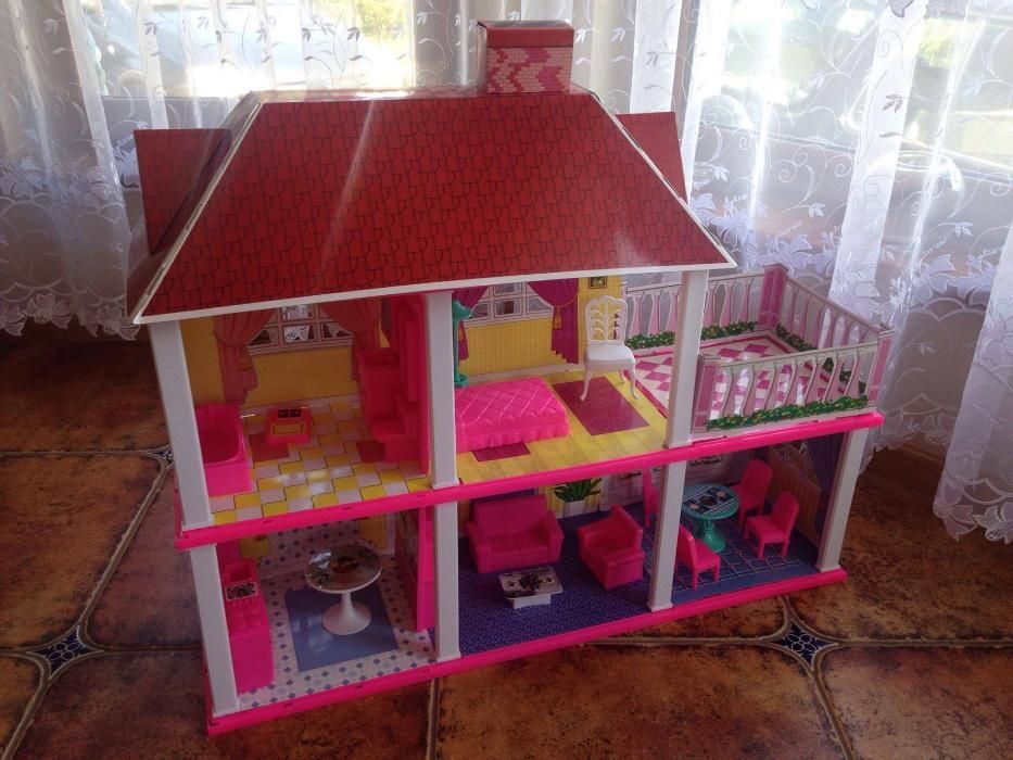 DOMEK dla Lalek Barbie Dom Lalka Kuchnia Sklep TV Taras i Meble DZIECI