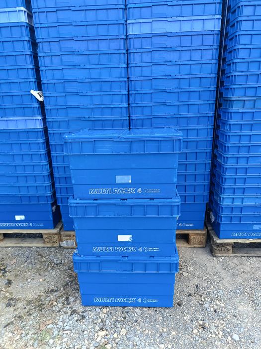 60x40x33 zamykane pojemniki magazynowe skrzynki plastikowe z pokrywą