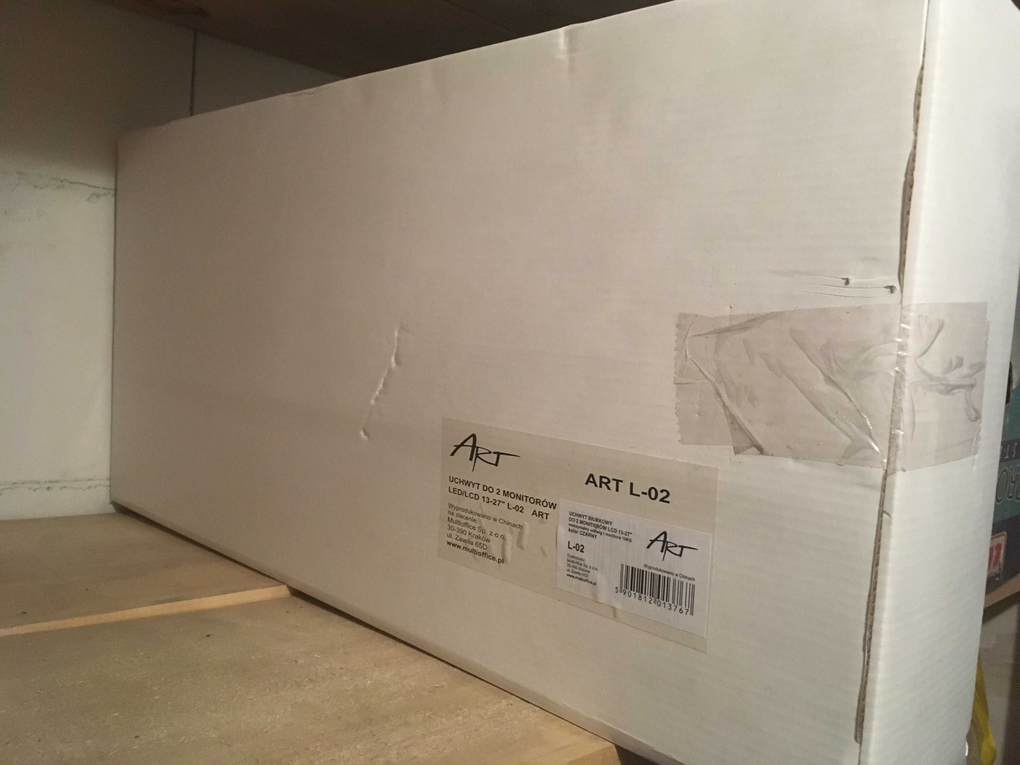 Uchwyt biurkowy na 2 monitory 13"-27" ART L-02