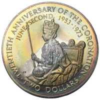 Wyspy Cooka - 2 Dolary - 20. Rocznica koronacji królowej Elżbiety II