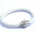 Pulseira em Pele Branca com Fecho Magnético Nova
