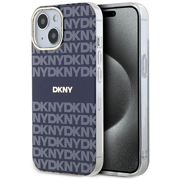Etui DKNY IML Mono & Stripe MagSafe na iPhone 15 / 14 / 13 - niebieski