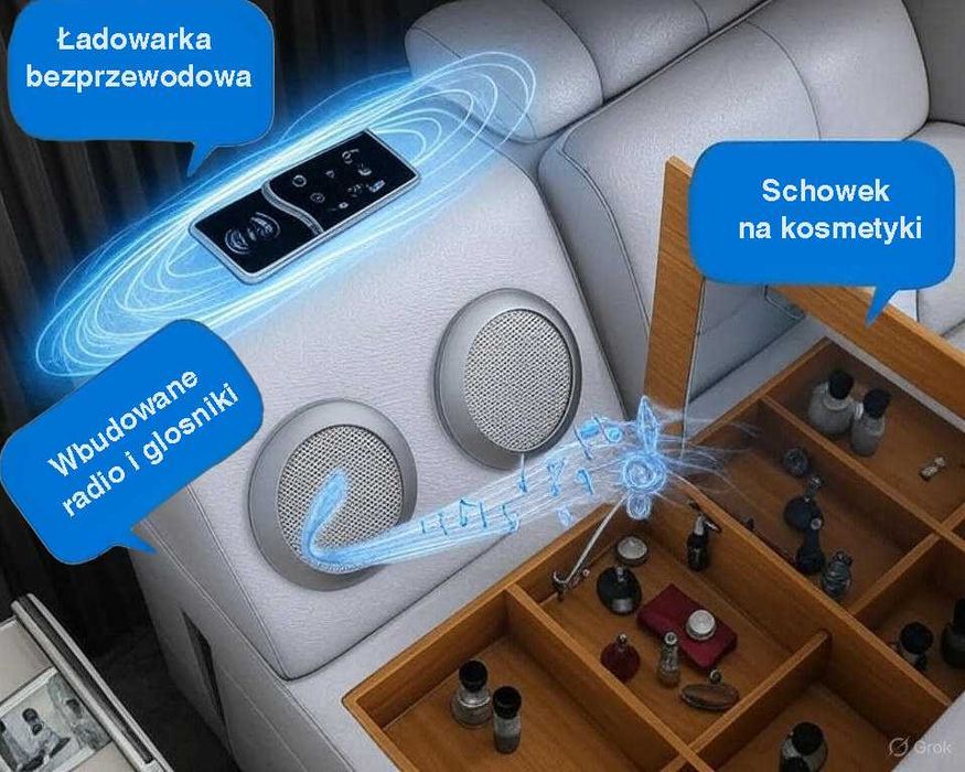 Inteligentne łóżko z projektorem, masa żerem i sejfem