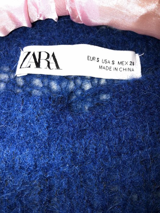 Zara светр рваний альпака синій S-M