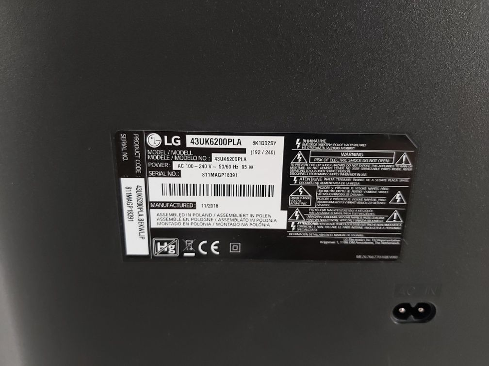 Sprzedam części do LG 43uk6200pla