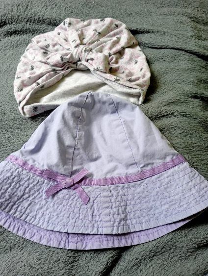 Kapelusz letni dziewcz. 104/116 H&M i turban dziewczęcy L Sinsay
