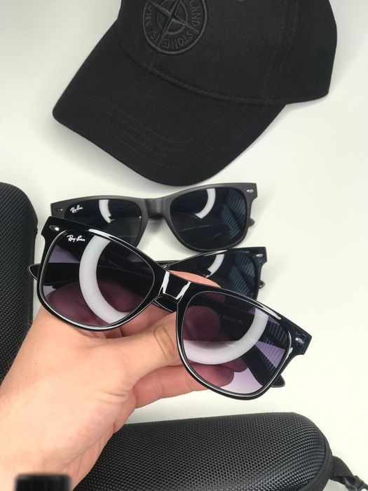 Сонцезахисні окуляри Ray Ban Wayfarer чорні квадратні Вайфарер Чоловіч