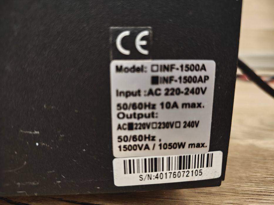 Безперебійник UPS ДБЖ Powercom INF-1500 24В 24V, 1050Вт 1500ВА