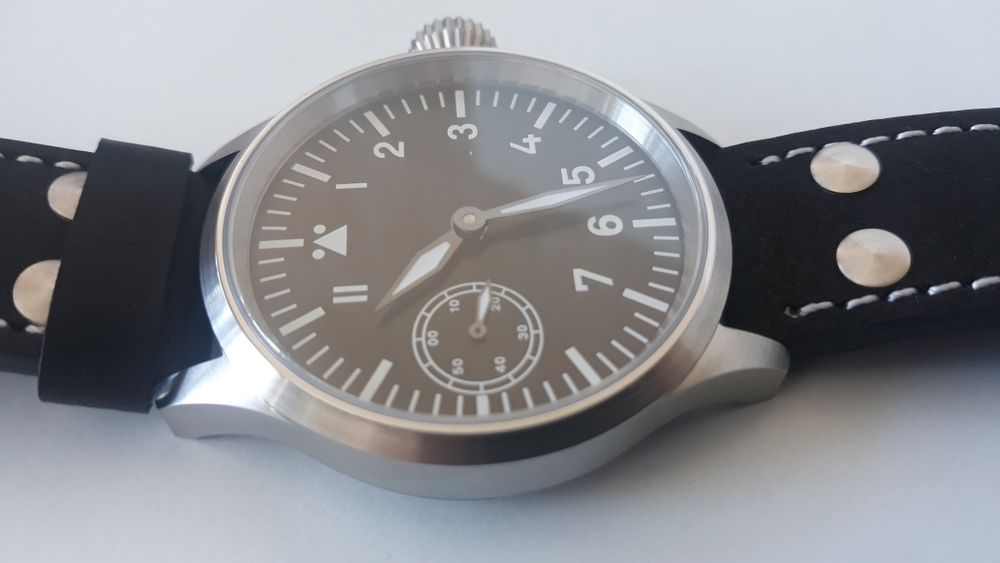 Parnis Pilot Relógio Corda Manual Militar