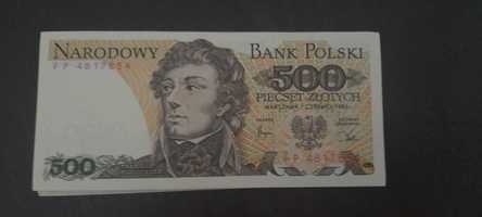 Banknoty 500 zł rok 1982