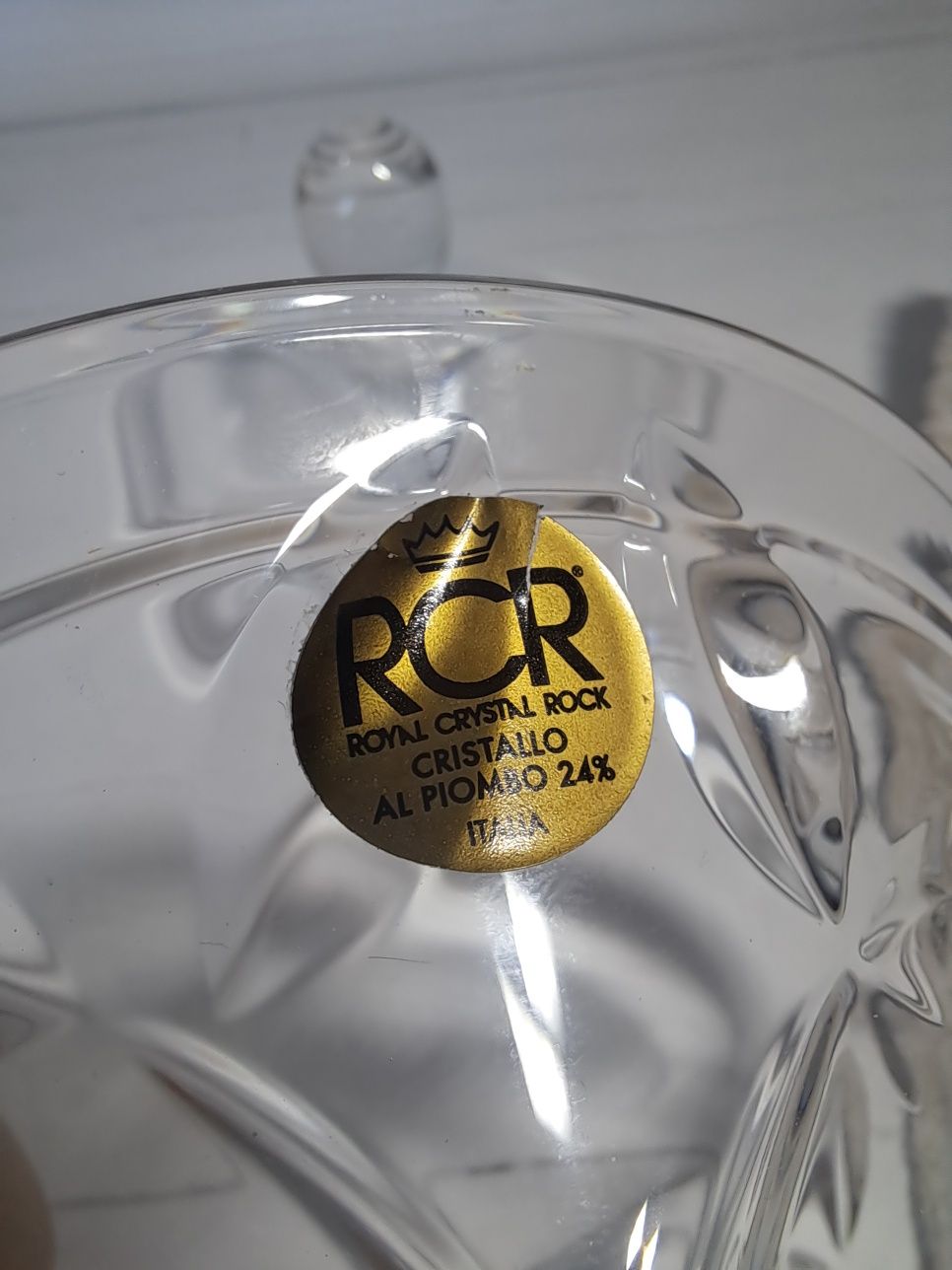 RCR Royal Crystal Rock Candy Box Bomboniera Vintage Italy Kryształ