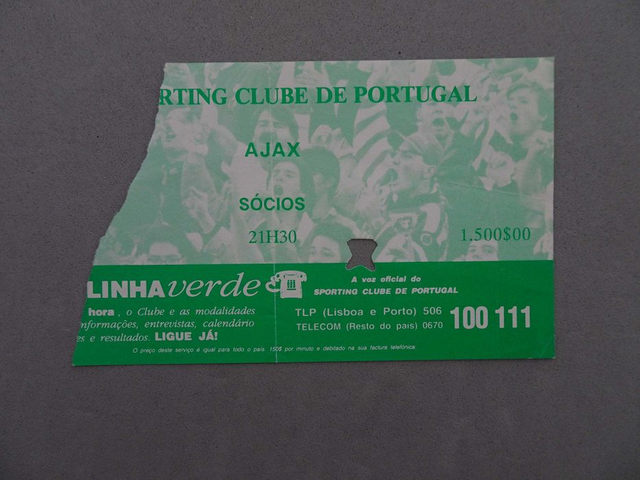 Bilhete de futebol Sporting Ajax