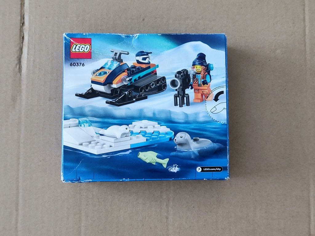 Pudełko od zestawu Lego City 60376 Skuter śnieżny badacza Arktyki
