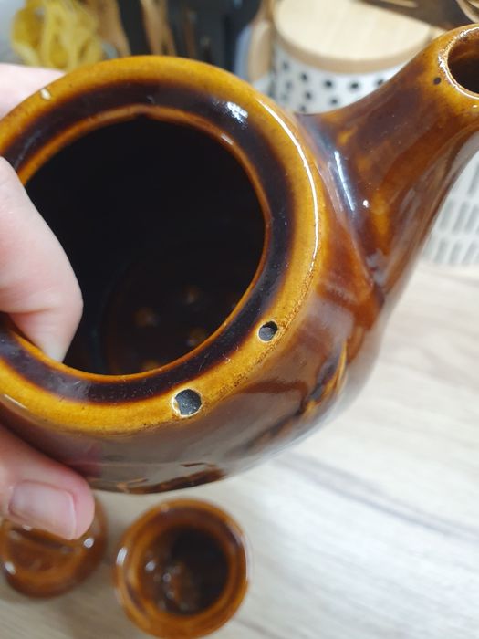 Imbryk PRL zaparzacz czajniczek porcelana jak Mirostowice Pruszków