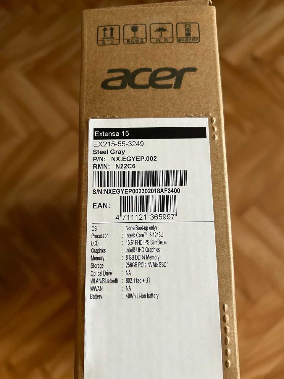 Notebook Acer Extensa 15 15,6"FHD/i3-1215U/8GB/SSD 256GB/UHD nowy v2