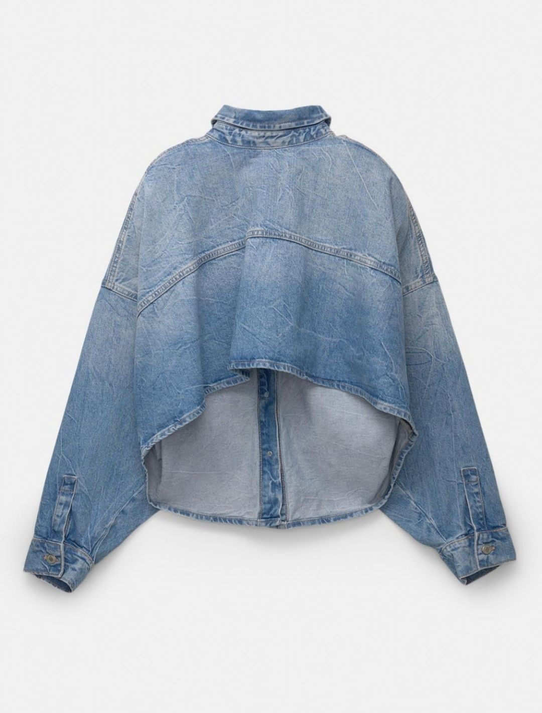 Укорочена джинсова сорочка PULL&BEAR