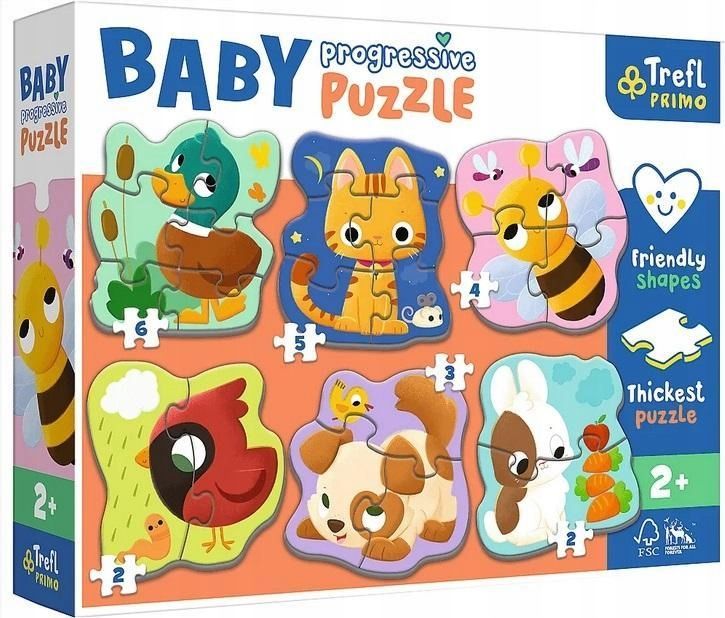Puzzle Baby Progressive - Zwierzęta Trefl, Trefl