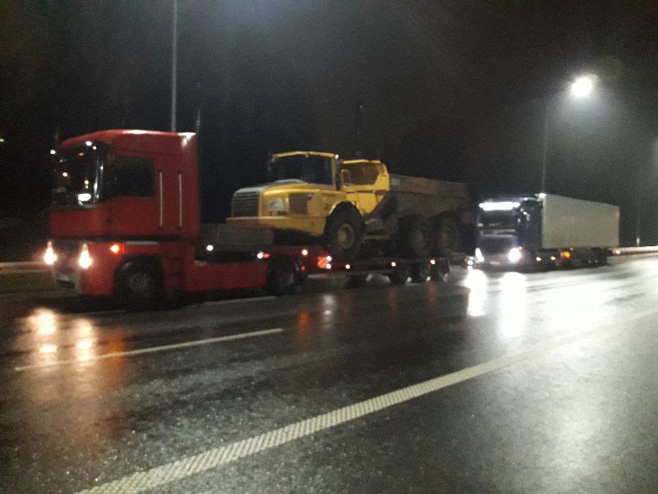 Transport kombajnów koparek maszyn niskopodwoziowy niskopodwozie
