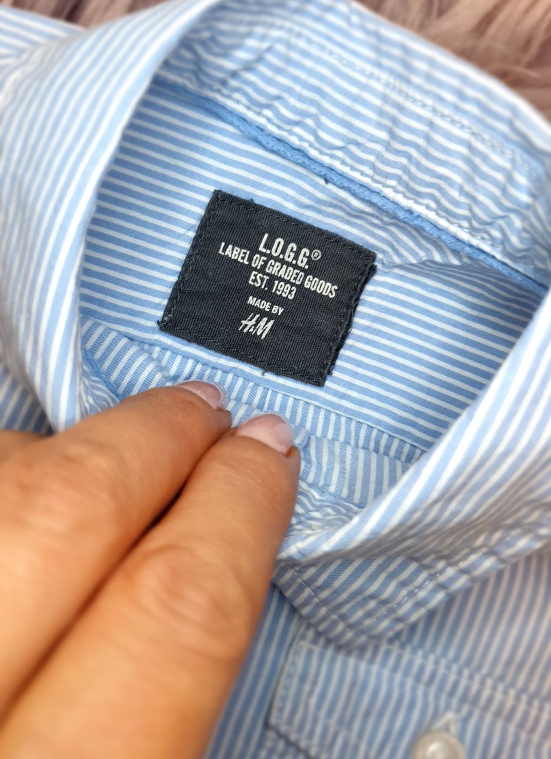 Koszula r.62 H&M w paseczki bawełna śliczna mankiety kieszonki przeszy
