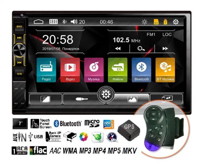 Авто Магнитола 2din DVD Sony AHR-7121BT Pioneer MMP-1861,7091GPS,7707