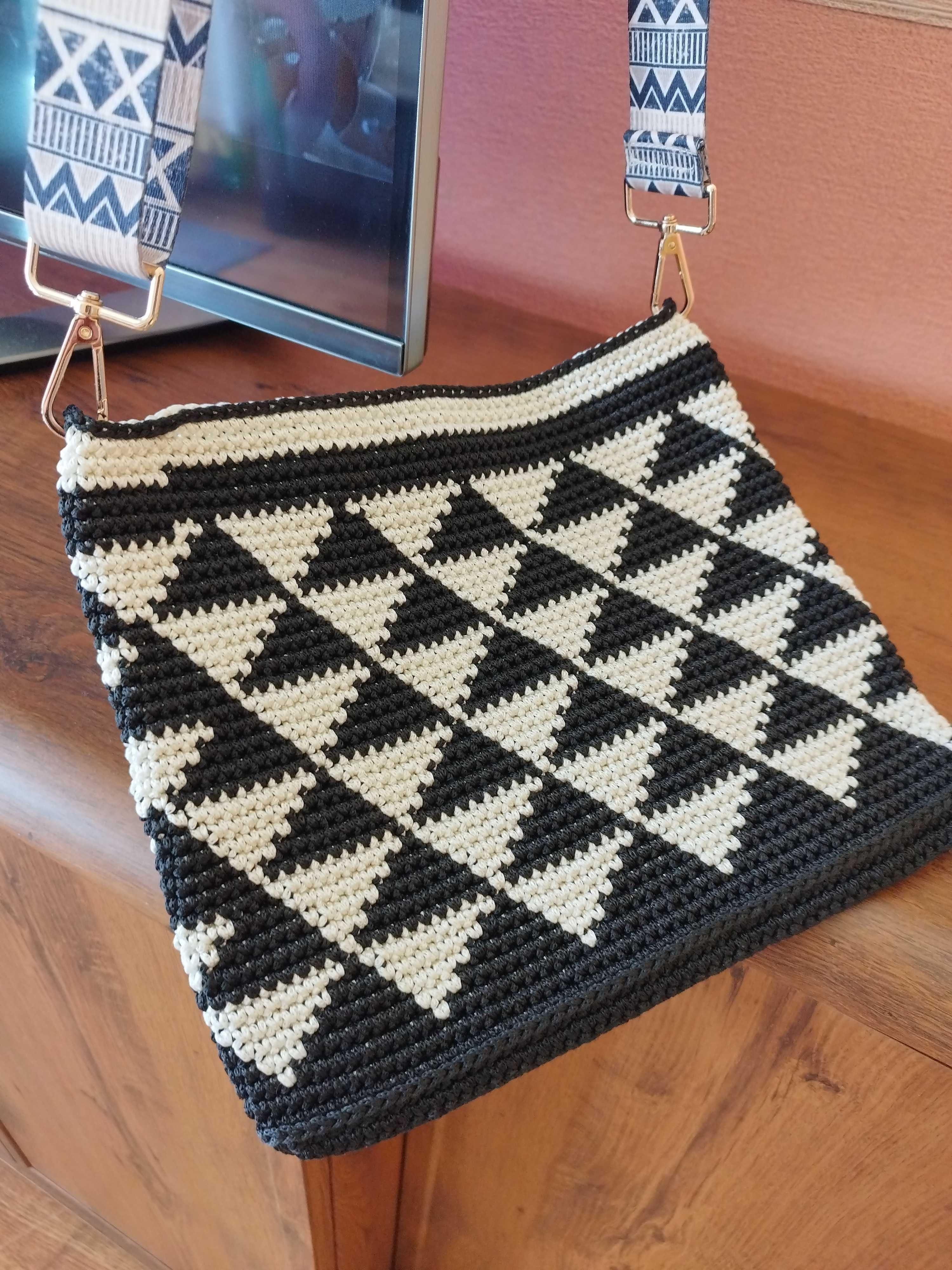 Torba w stylu retro Geometria, torba na ramię, torba listonosza