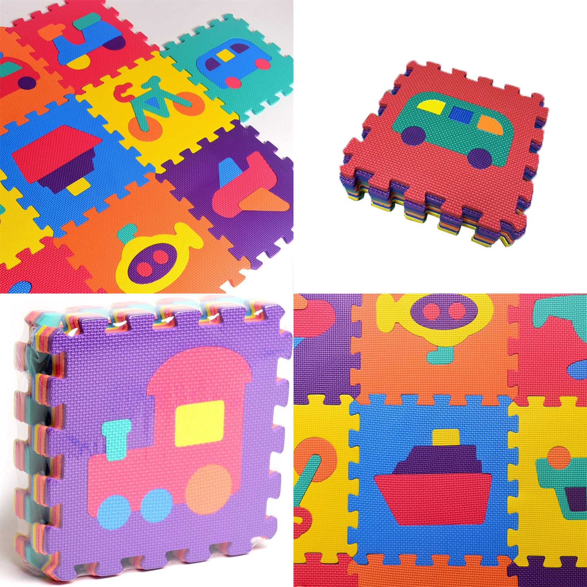 Mata piankowa puzzle piankowe edukacyjna dla dzieci kojec pojazdy